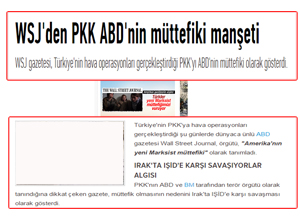 WSJ: “PKK ABD’nin Müttefiki” 